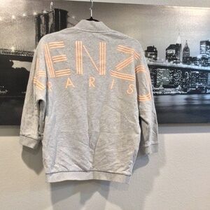 KENZO Grey Terry Knit Logo Print Sweatshirt Sz S